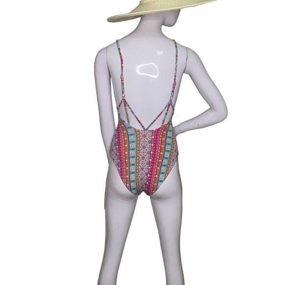 Xhilaration One Piece Bathing Suit Size XS Moroccan Print - Picture 6 of 16